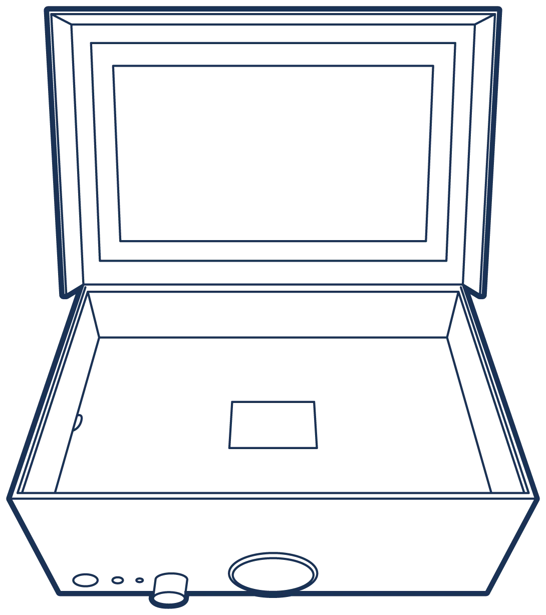 Minimalist Open Laptop Clipart Illustration with Simple Line Design