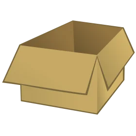 Open Cardboard Shipping Box Clipart Illustration in Muted Tan Color