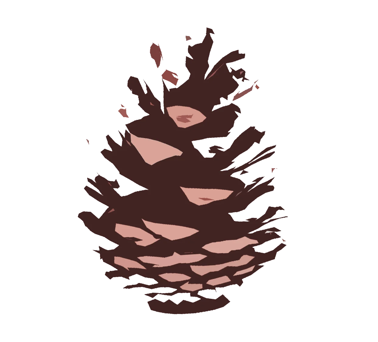 Rustic Brown Pine Cone Clipart Illustration with Warm Earthy Tones