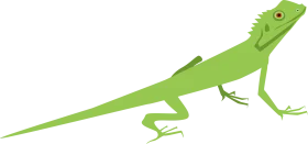 Serene Green Iguana Clipart: Elegant Reptilian Design for Nature Illustrations