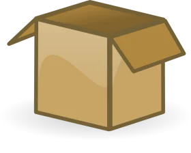Simple Cardboard Shipping Box Clipart Illustration in Muted Earth Tones
