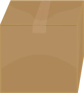 Simple Cardboard Shipping Box Clipart Illustration - Minimalist Packaging Design