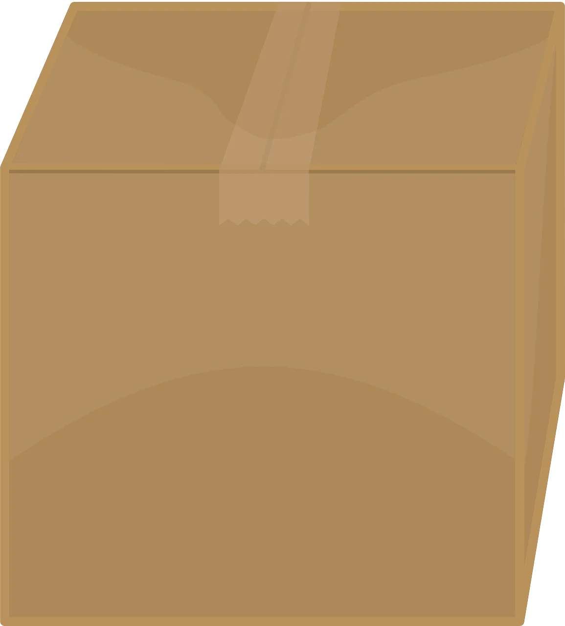 Simple Cardboard Shipping Box Clipart Illustration - Minimalist Packaging Design