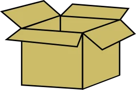 Simple Cardboard Shipping Box Clipart Illustration with Open Flaps