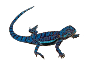 Striking Blue Lizard Clipart: A Detailed Artistic Rendering of Reptilian Beauty