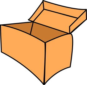 Stylized Orange Cardboard Shipping Box Clipart Illustration Design
