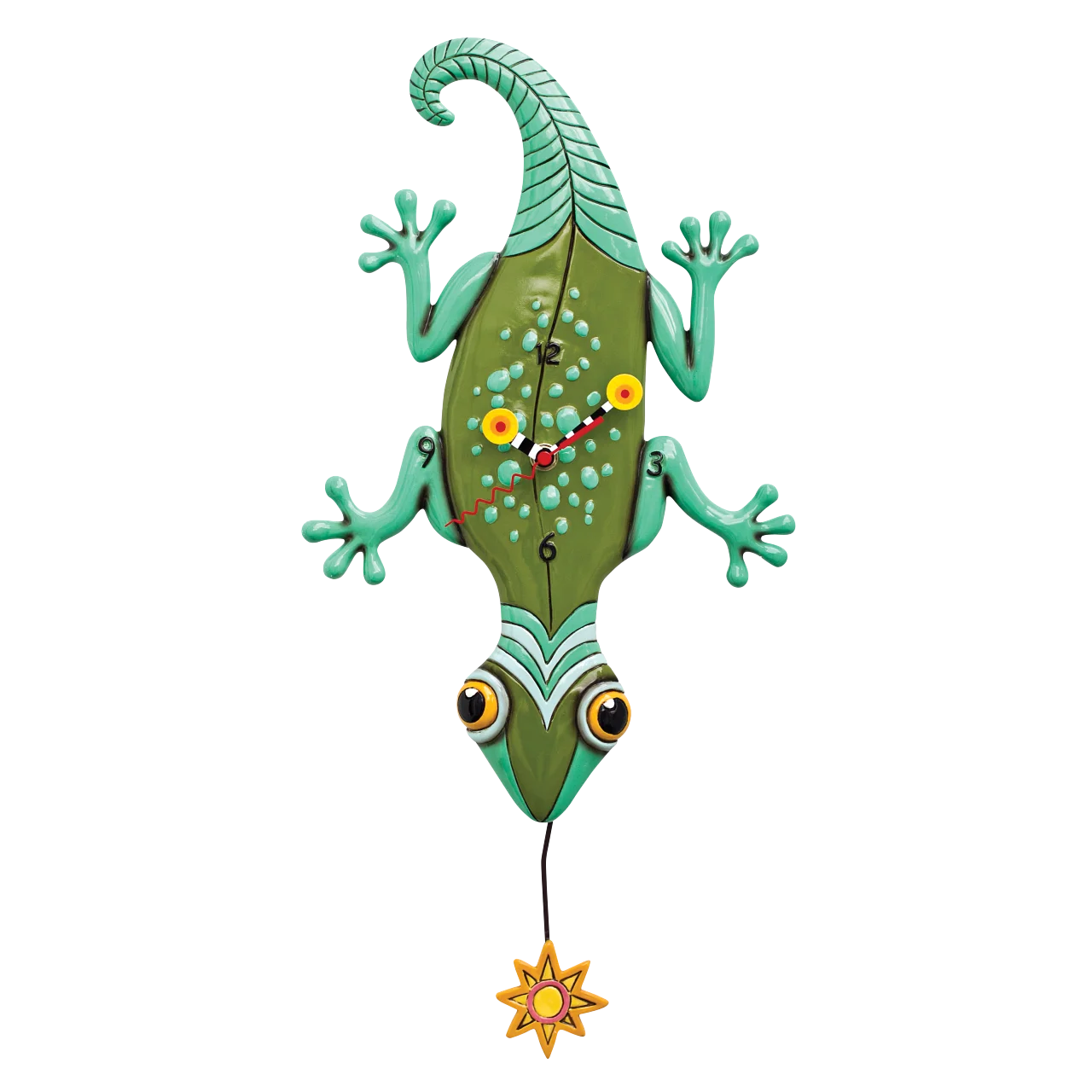 Whimsical Green Lizard Adorned with Colorful Blooms Decorative Clipart Illustration