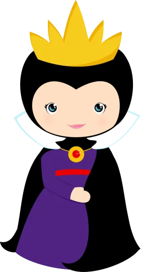 Adorable Storybook Evil Queen Character Cartoon Clipart Design