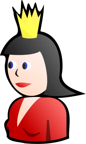 Charming Royal Cartoon Character Clipart with Yellow Crown and Red Attire