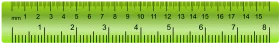 Bright Green Precision Measurement Ruler Clipart with Clear Numeric Markings