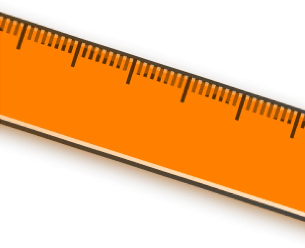 Bright Orange Ruler Clipart Showcasing Measurement Precision and Design