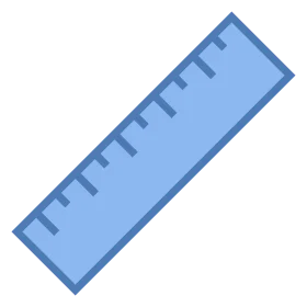 Classic Blue Measuring Ruler Clipart with Clean Simple Design and Measurement Markings