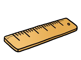 Classic Wooden Measuring Ruler Clipart with Clear Measurement Markings