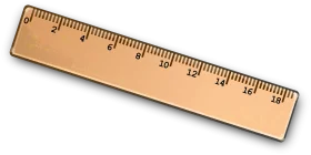 Classic Wooden Ruler Clipart with Precise Measurement Markings and Warm Tone