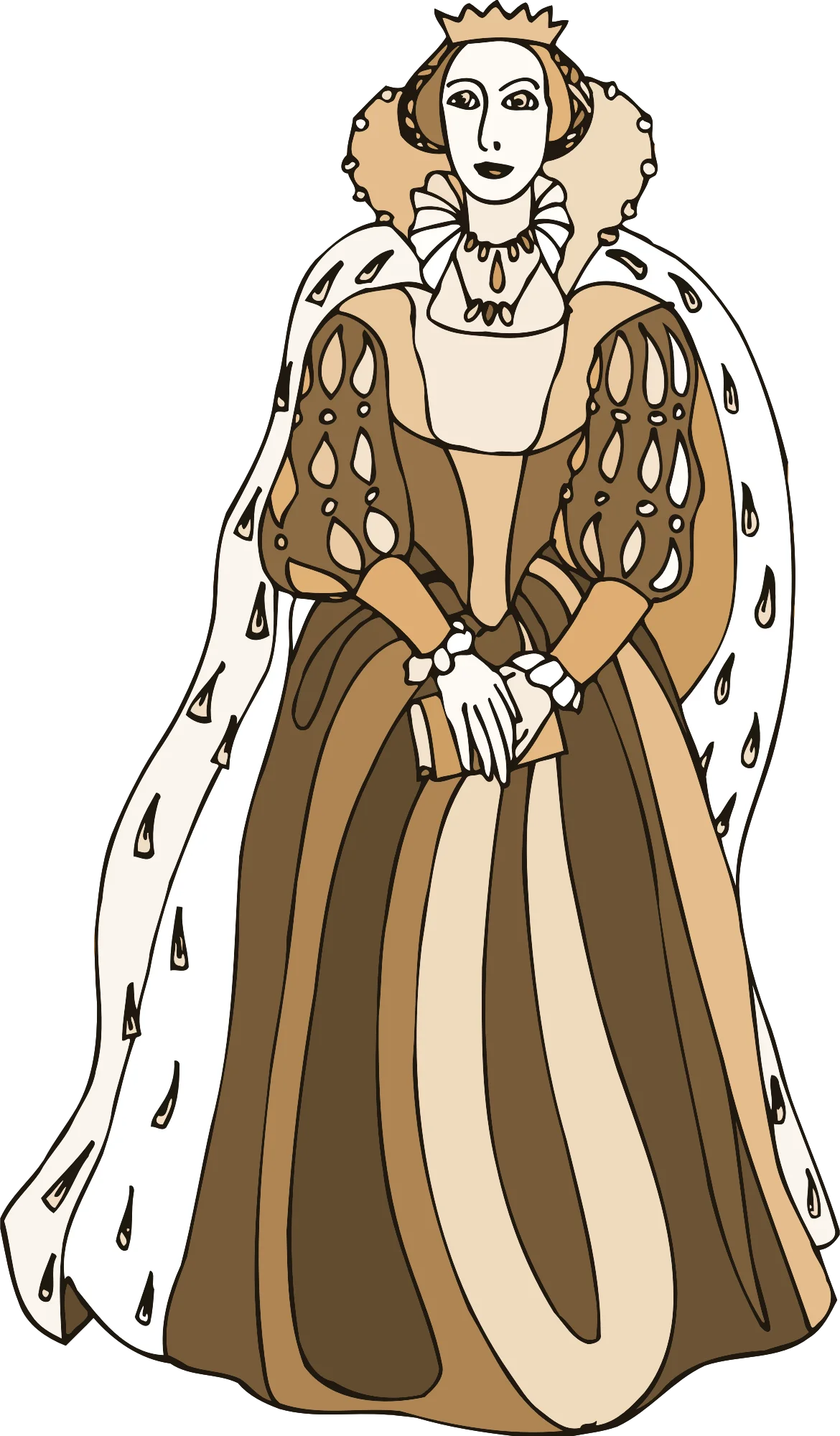 Elegant Renaissance Royal Monarch Clipart Illustration of Regal Attire