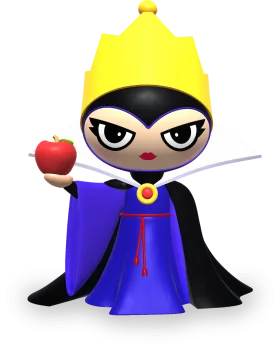 Fairy Tale Evil Queen Holding Red Apple Cartoon Clipart Character