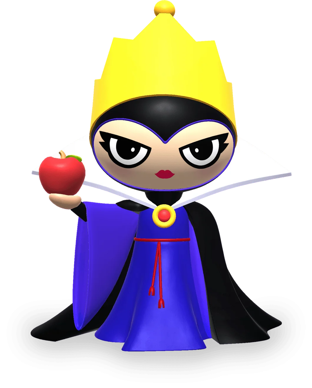 Fairy Tale Evil Queen Holding Red Apple Cartoon Clipart Character