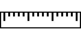 Minimalist Black and White Ruler Clipart with Clean Linear Design