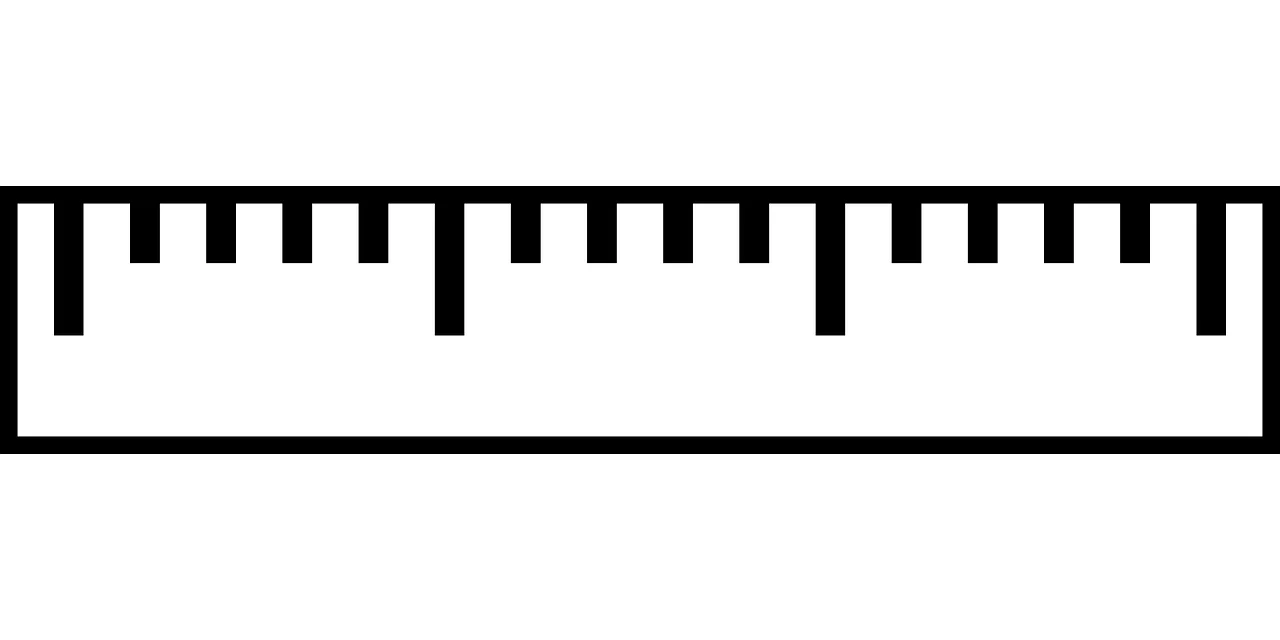 Minimalist Black and White Ruler Clipart with Clean Linear Design