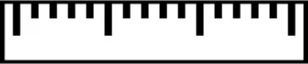 Minimalist Black and White Ruler Clipart with Clean Linear Design