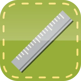Minimalist Gray Ruler Clipart with Dotted Green Background Design