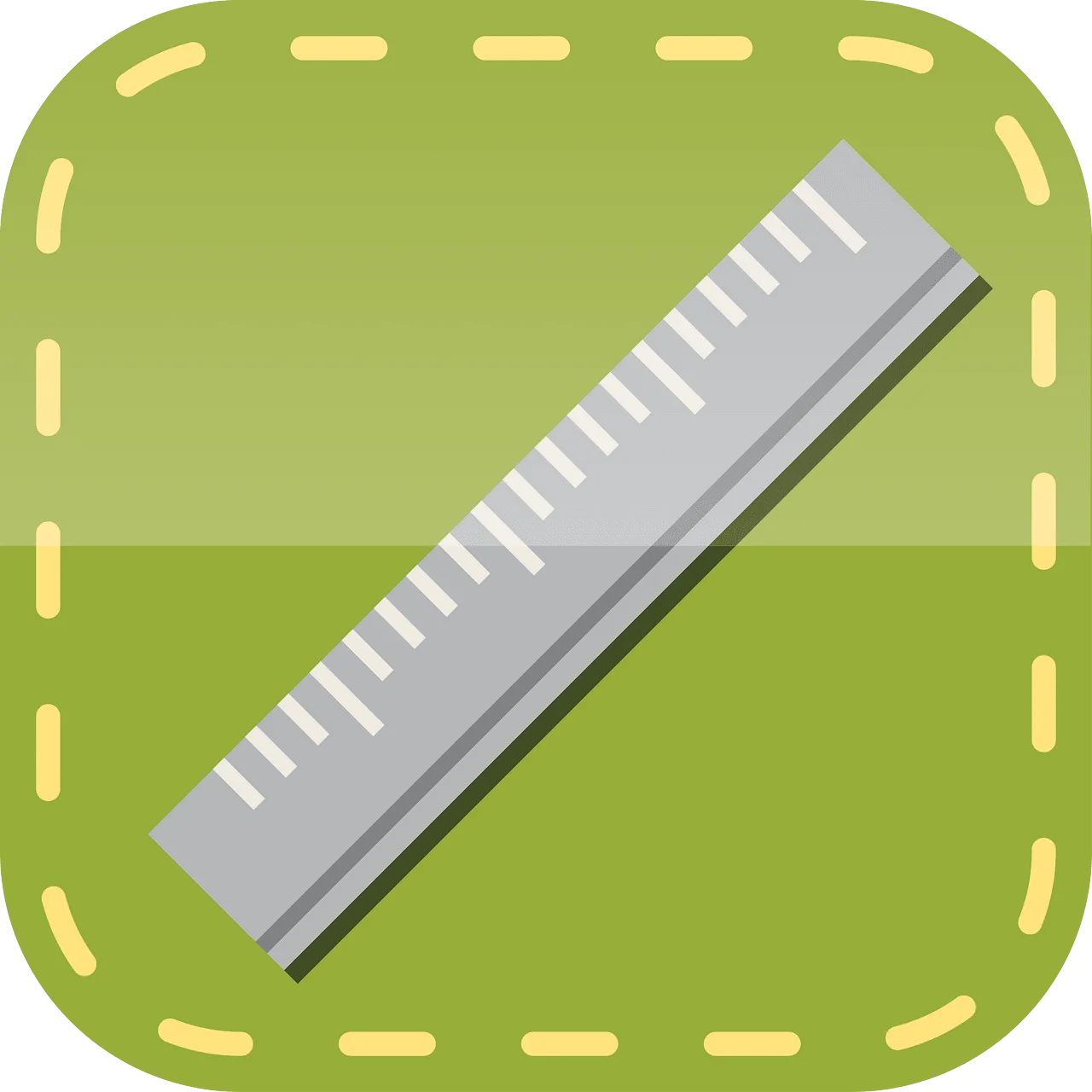 Minimalist Gray Ruler Clipart with Dotted Green Background Design