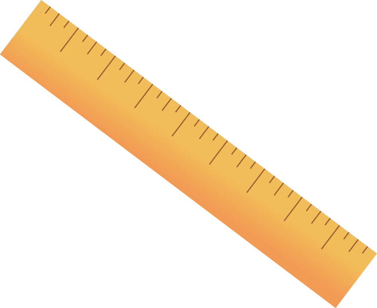 Precise Measurement Golden Ruler Clipart with Detailed Markings and Smooth Gradient