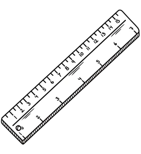 Precise Measurement Tool Clipart: Classic Straight Ruler Illustration for Educational Design