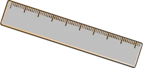 Precise Measurement Tool Clipart: Sleek Gray Ruler with Golden Edge