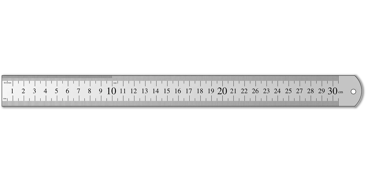 Precise Metallic Measurement Tool Clipart - Professional Grade Ruler Illustration