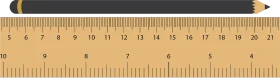 Precise Wooden Ruler Clipart Illustration with Metric and Imperial Measurements