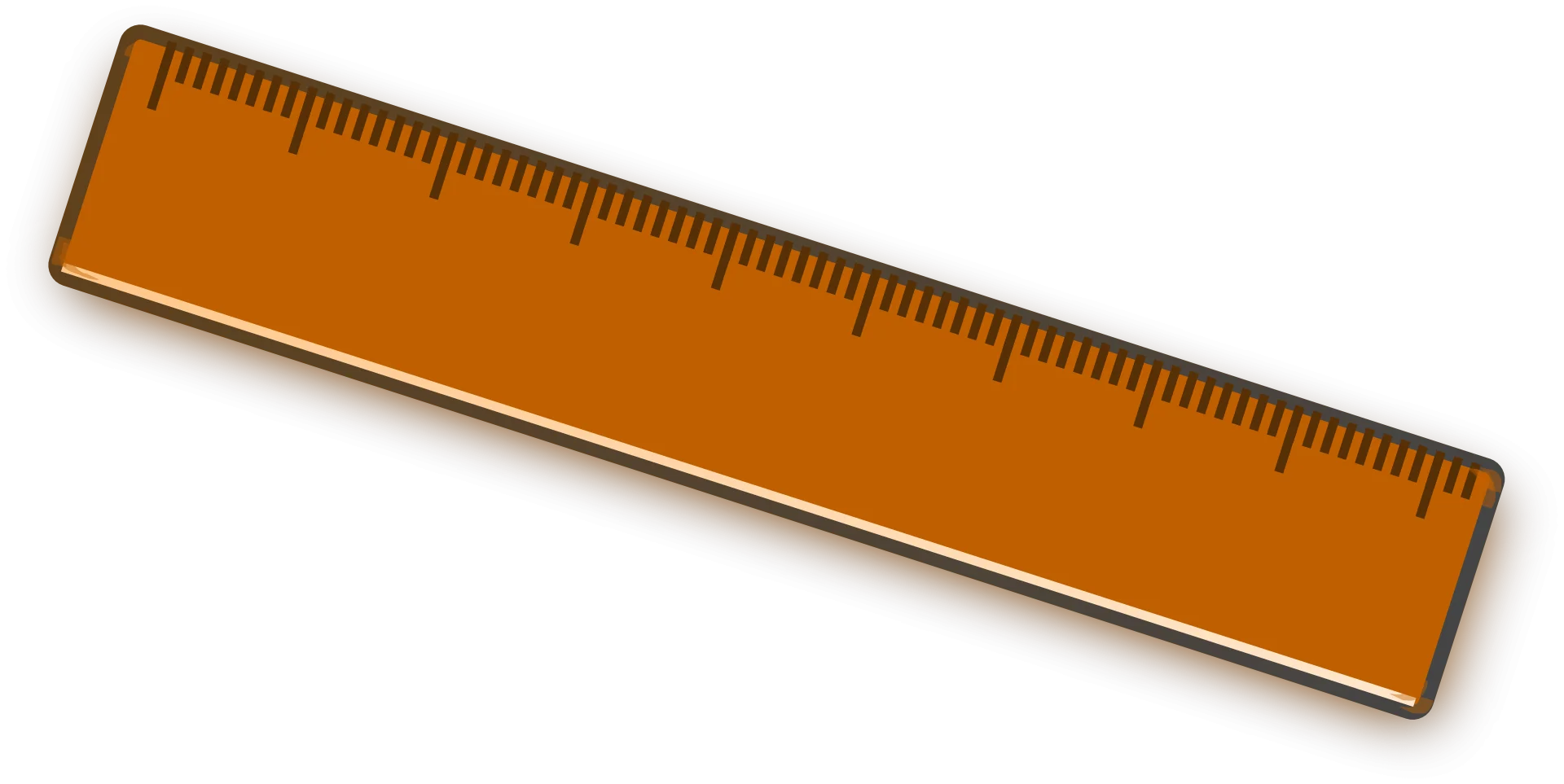 Precise Wooden-Toned Measurement Tool Clipart with Clear Linear Markings