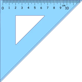 Precision Blue Geometric Triangle Ruler Clipart Design for Educational Resources