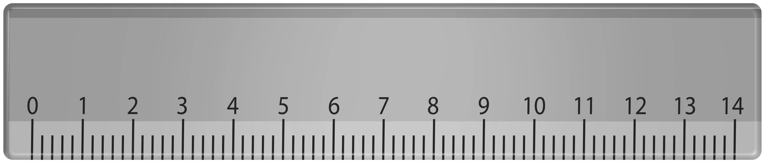 Precision Measurement Tool Clipart: Grayscale Linear Ruler with Numerical Scale