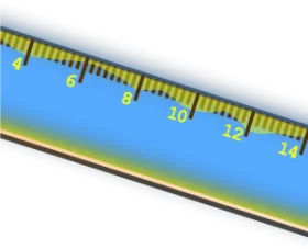 Precision Measurement Tool Clipart with Gradient Blue and Yellow Ruler Design