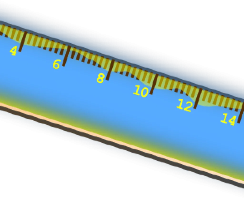 Precision Measurement Tool Clipart with Gradient Blue and Yellow Ruler Design