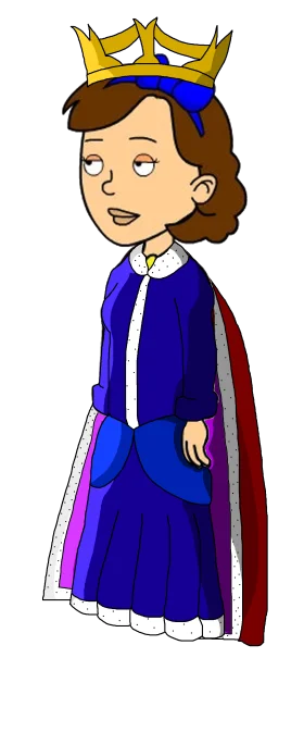 Regal Medieval Royal Monarch Wearing Golden Crown and Blue Royal Clipart