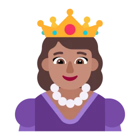 Royal Elegance: Charming Cartoon Queen Clipart with Regal Crown and Necklace