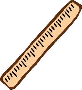 Simple Wooden Ruler Clipart with Measurement Markings - Educational Tool Illustration