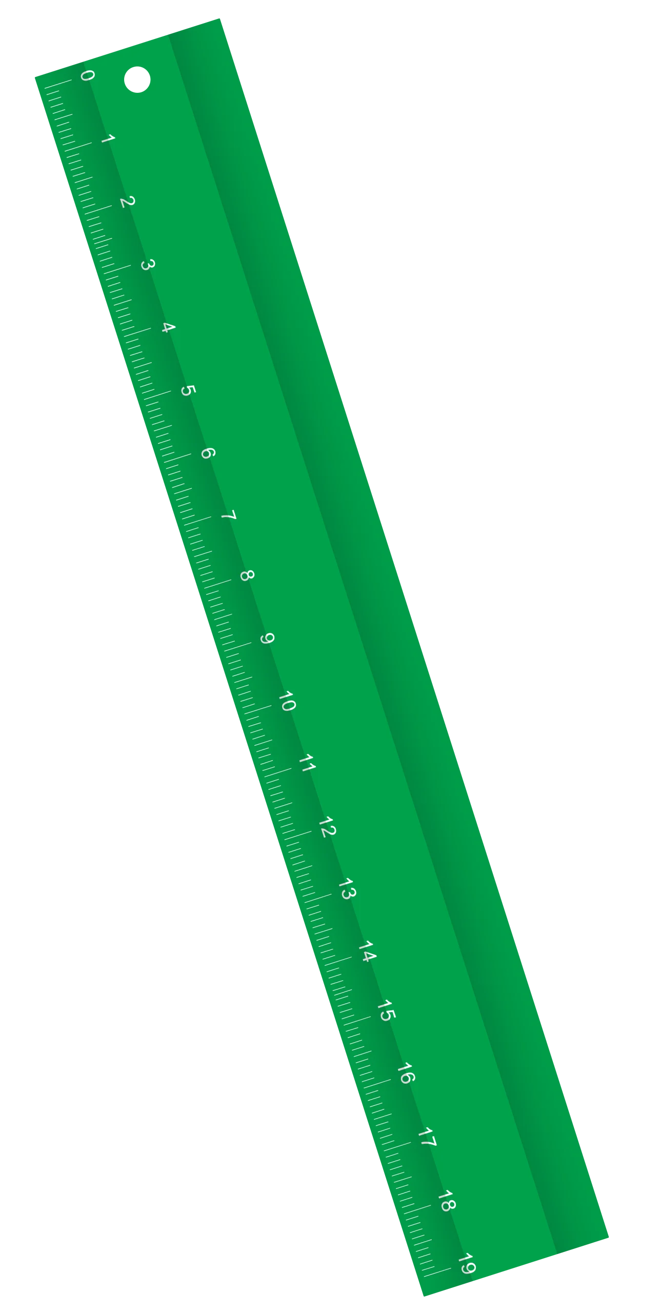 Sleek Emerald Green Measuring Ruler Clipart for Design Projects