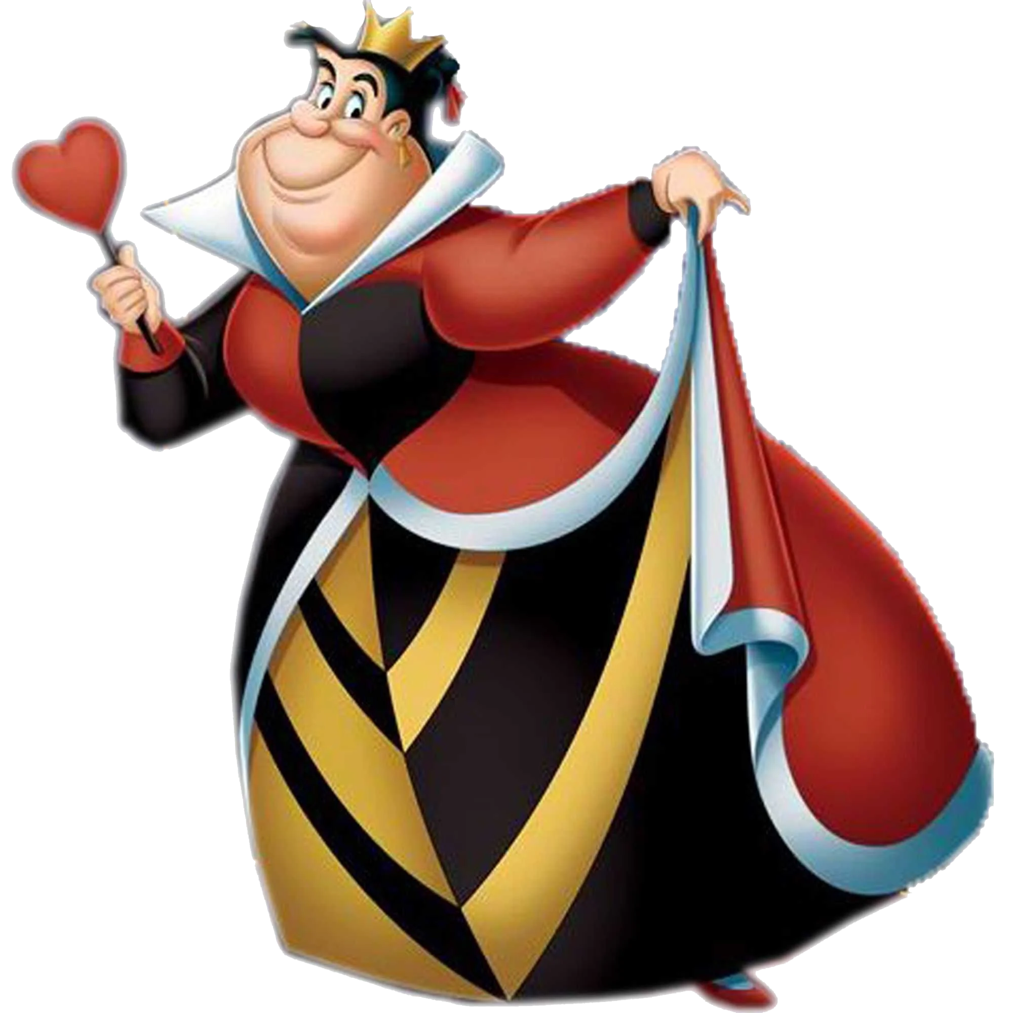Whimsical Royal Character from Alice in Wonderland Cartoon Clipart Design