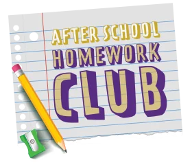 After School Homework Club Colorful Educational Clipart Design