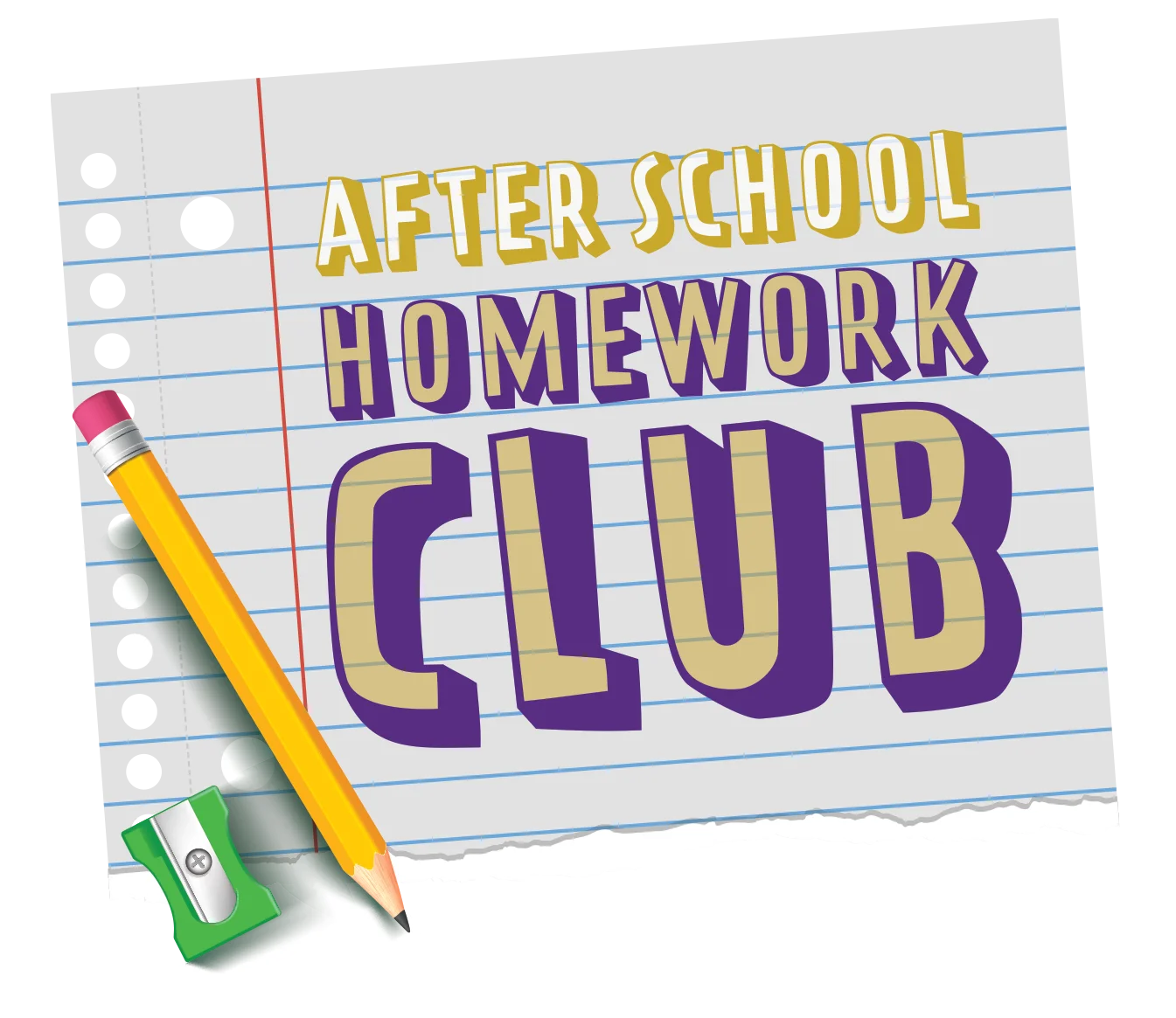 After School Homework Club Colorful Educational Clipart Design
