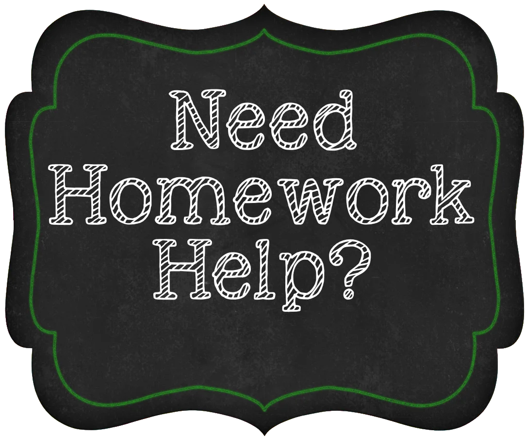 Chalkboard-Style Homework Help Clipart Design with Green Border