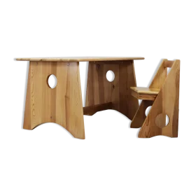 Charming Wooden Kids Study Desk Clipart with Playful Cutout Design