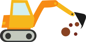 Cheerful Yellow Excavator Clipart: Digging into Construction Adventures