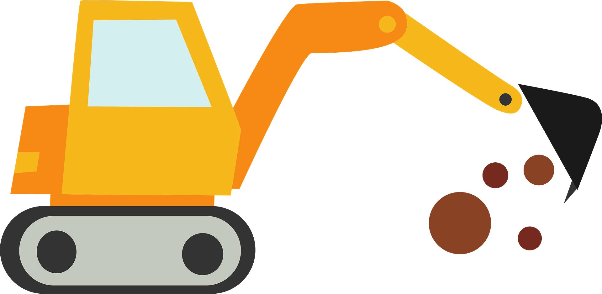 Cheerful Yellow Excavator Clipart: Digging into Construction Adventures
