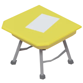 Cheerful Yellow Kids School Desk Clipart with Clean White Surface