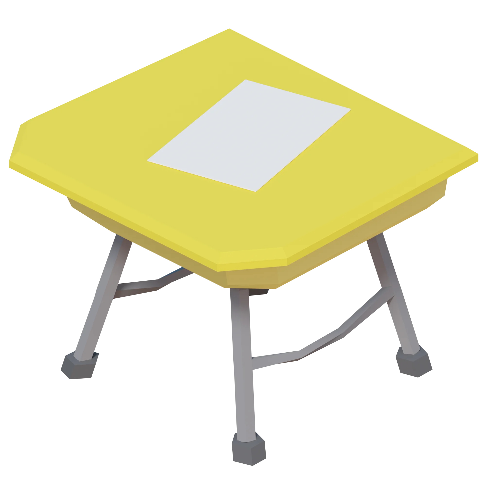 Cheerful Yellow Kids School Desk Clipart with Clean White Surface