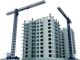 Multi-Story Building Construction Clipart - Urban Development Architectural Rendering